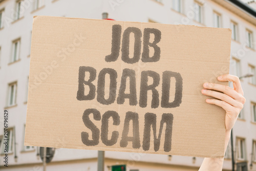Billede på lærred "Job board scam" Online employment platforms host fraudulent ads