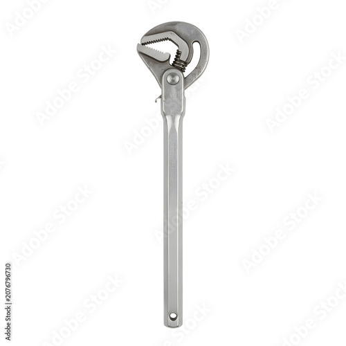 Chrome Plumbing Basin Wrench Tool Isolated on Transparent Background