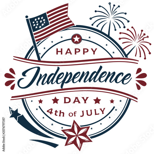 Happy 4th of July Independence Day Typography Vector Design, USA Patriotic Celebration Graphic
