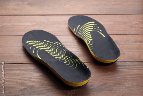 Photography Orthopedic shoe insoles. Shoe accessories.