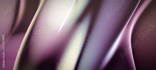 Obraz na plátně Soft mauve glass wave abstract wide banner with flowing curved surface and iride