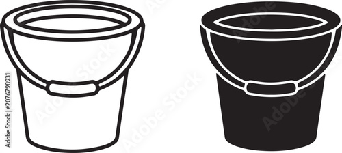 Black and white bucket icons