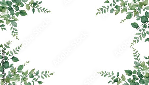 Green Vine with Fresh Leaves Isolated on White Background