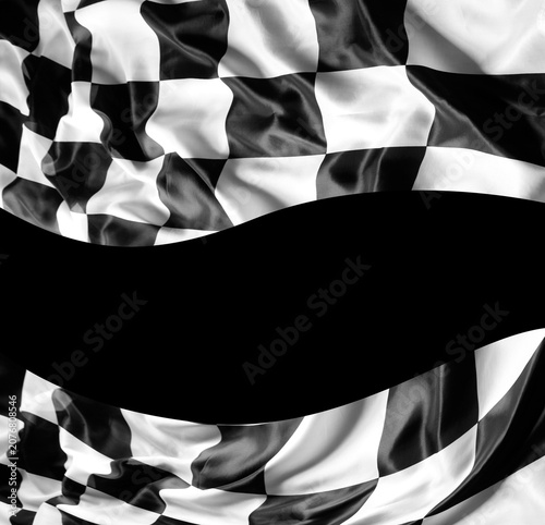 Checkered flag on black