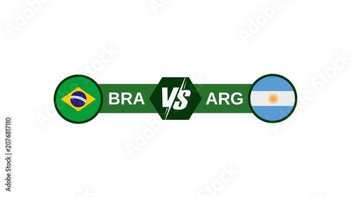Brazil vs Argentina Football Match Versus Screen Scoreboard Graphic Animation