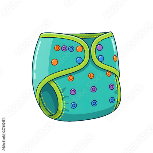 Diaper flat vector illustration representing eco friendly green sustainability concept concept