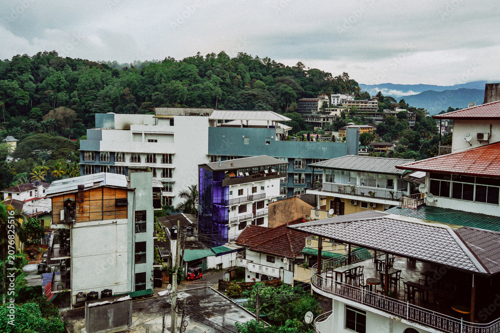 Fototapeta premium Scenic view of Kandy city in Sri Lanka, Asia 