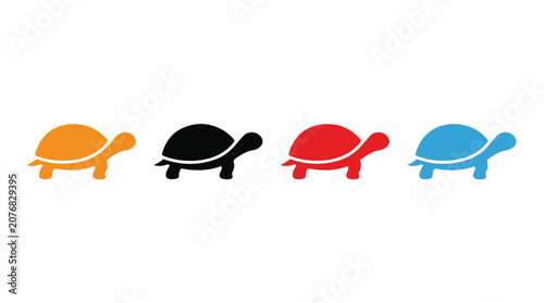 Four Colorful Tortoises in a Row