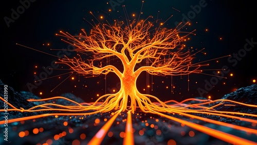 Futuristic Neural Decision Tree Emerging from Human Heart Data Science Concept