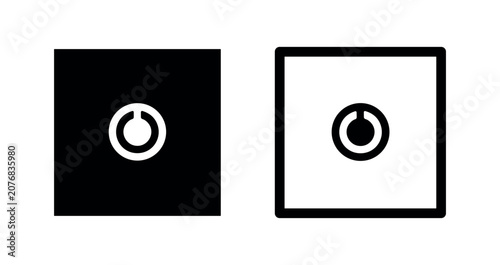 Obraz na płótnie Power Button Square Switch Icons