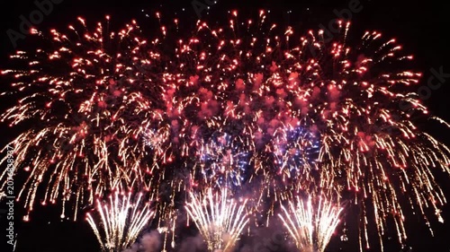 Stunning colorful fireworks display lighting up the night sky during a celebration