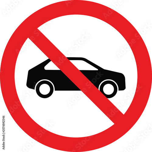 No cars allowed road traffic sign icon