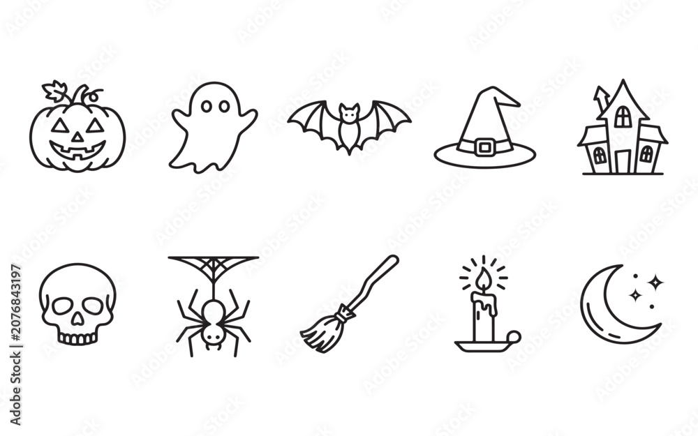 Obraz premium Decorative halloween pumpkin jack o lantern icon vector illustration with halloween, jackolantern
