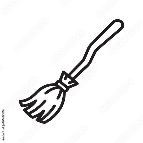 Classic witch broomstick halloween icon vector illustration with broomstick halloween isolated
