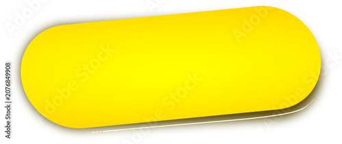 Simple yellow curved heading bar isolated on black background, blank abstract web banner design