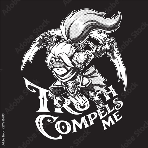 Bild auf Leinwand Anti Mage Hero Dota 2 Vintage White Artwork