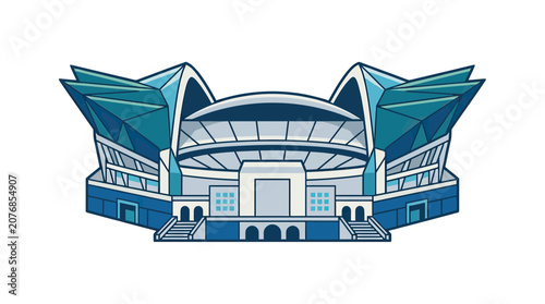 Modern Sports Stadium Architecture Illustration