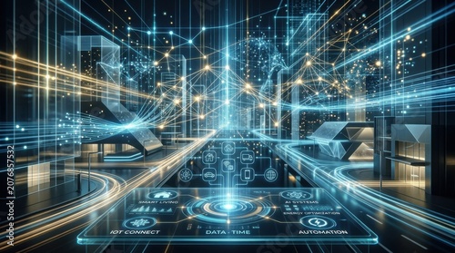 Futuristic Smart City IoT Holographic Digital Interface