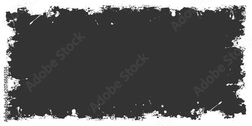 Obraz na plátně Grungy black rectangle border background with splatters for text