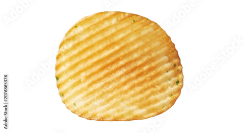 Ruffled potato chip isolated on transparent background