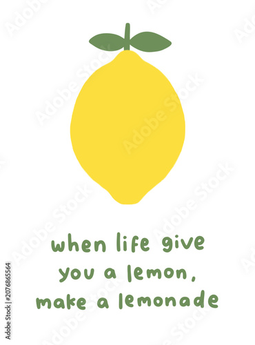 make a lemonade text lemon object hand drawn