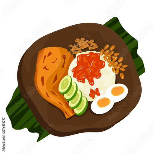Illustration of Nasi Lemak Meal