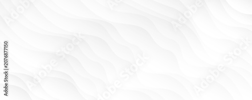 Slika na platnu Abstract white and light gray wave modern soft luxury texture with smooth and clean vector subtle background