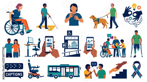 Diverse People with Disabilities Accessing Technology and Services