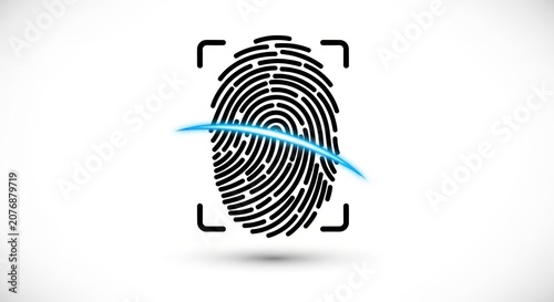 Fingerprint scan security biometric identification.