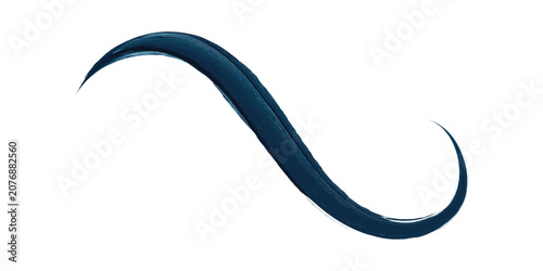 Elegant Dark Blue Wavy Line Isolated on White Background.
