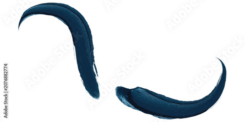 Dark Blue Paint Swatches Isolated on White Background.