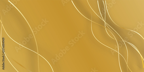 Elegant Golden Wavy Lines Abstract Background.