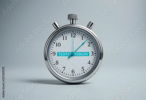 Close up stopwatch timer on gray background
