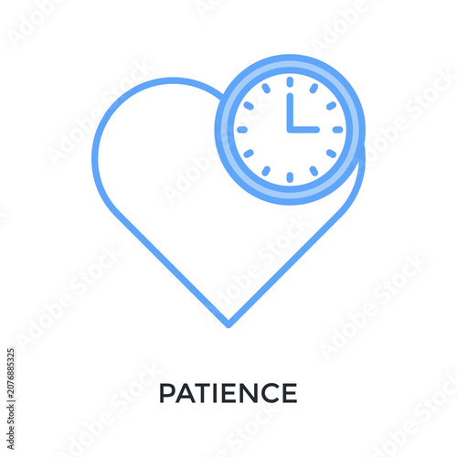 Fotografie Patience Icon Lineal Blue Style