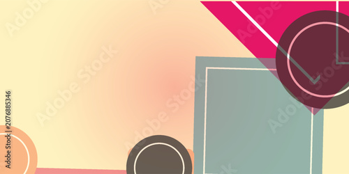 Abstract geometric shapes and circles in a vibrant modern design.