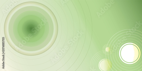 Abstract Green Circles and Light Flares on a Gradient Background.