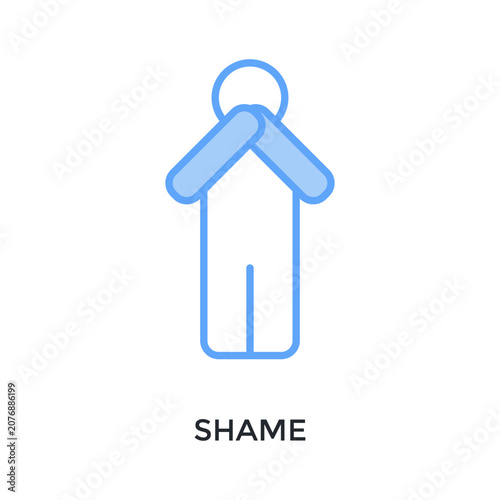 Obraz na plátně Shame Icon Lineal Blue Style