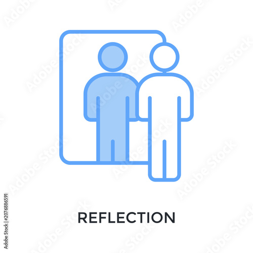Obraz na płótnie Reflection Icon Lineal Blue Style