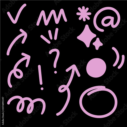 Pink doodle ilustration