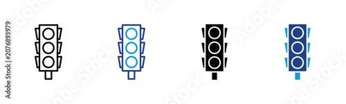 Traffic Web icon with multiple style collection