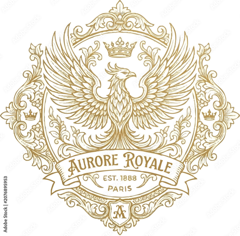 Fototapeta premium Golden Royal Eagle Logo Emblem.