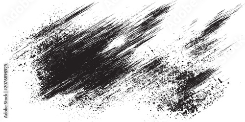 Slika na platnu Abstract black paint splatter on white  black paint splatter with rough grunge t