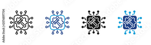Fényképezés Ai Compliance Web icon with multiple style collection