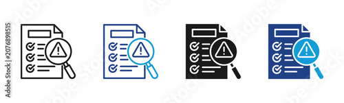Risk Assessment Web icon with multiple style collection