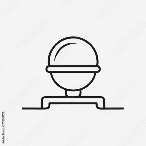 Pyranometer Solar Radiation Sensor Line Icon for Environmental Monitoring Instrument.