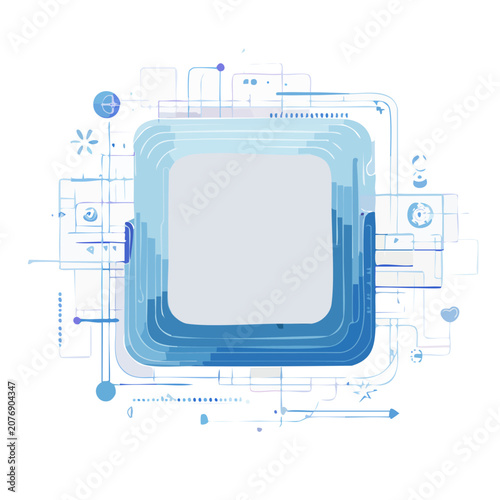 Smartphone wireframe vector illustration