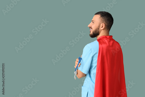 Male doctor with superhero ...