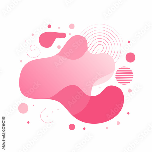 Abstract Pink Fluid Shapes and Circles Background