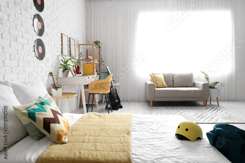 Interior of teenagers room ...