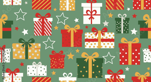 Hand-drawn flat graphic illustration of a seamless pattern featuring a